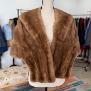 Vintage Mink Fur Cape Shawl Coat